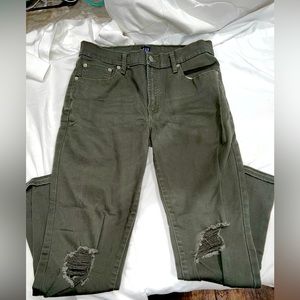 Olive Green Girlfriend Capris
